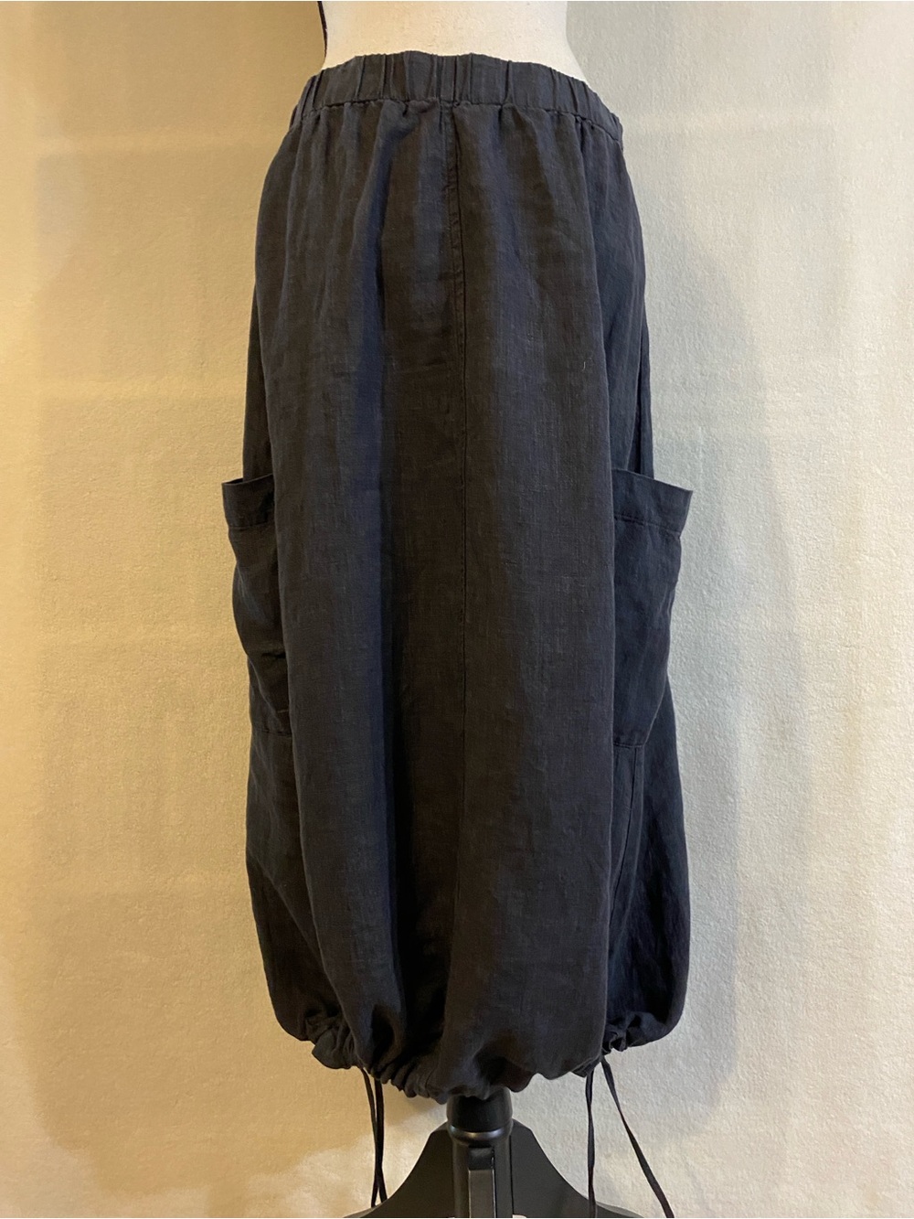 Eileen Fisher graphite grey 100% organic linen Délavé cargo skirt - Picture 4 of 11